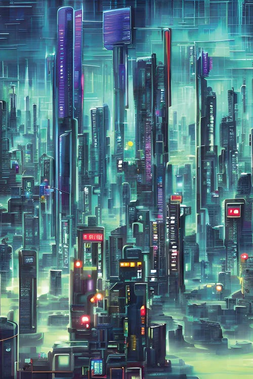 Cyberpunk Illustration Of A Futuristic Cityscape VI