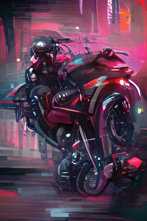 Cyberpunk Rider by Alessandro Della Torre wall art
