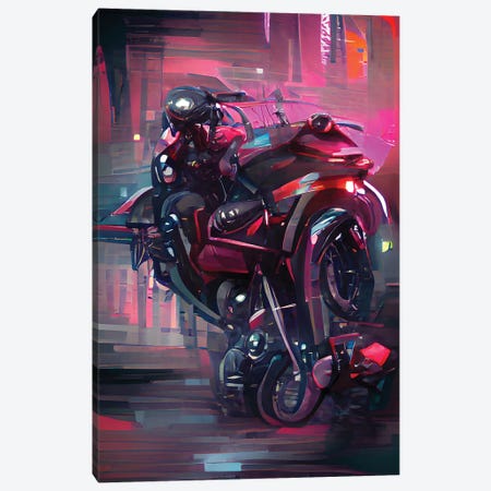 Cyberpunk Rider Canvas Print #ADT1262} by Alessandro Della Torre Canvas Artwork
