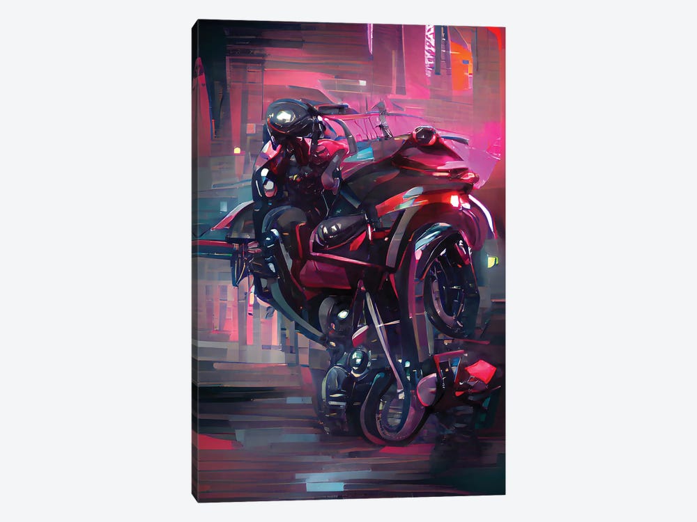 Cyberpunk Rider by Alessandro Della Torre 1-piece Art Print