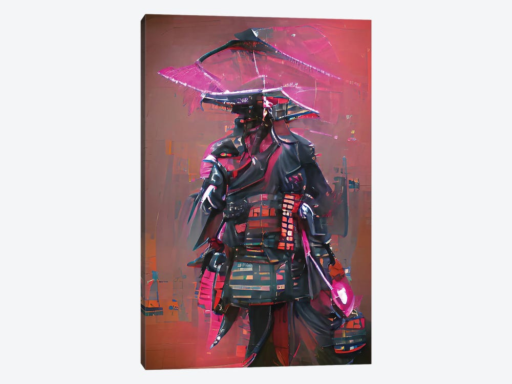 Cyberpunk Samurari Warrior by Alessandro Della Torre 1-piece Canvas Wall Art