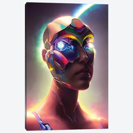 Female Cyborg Face Portrait Canvas Print #ADT1277} by Alessandro Della Torre Canvas Wall Art