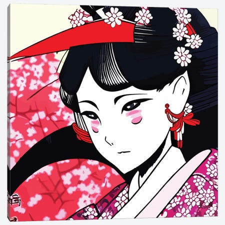 Geisha Anime Portrait Canvas Print #ADT1293} by Alessandro Della Torre Art Print