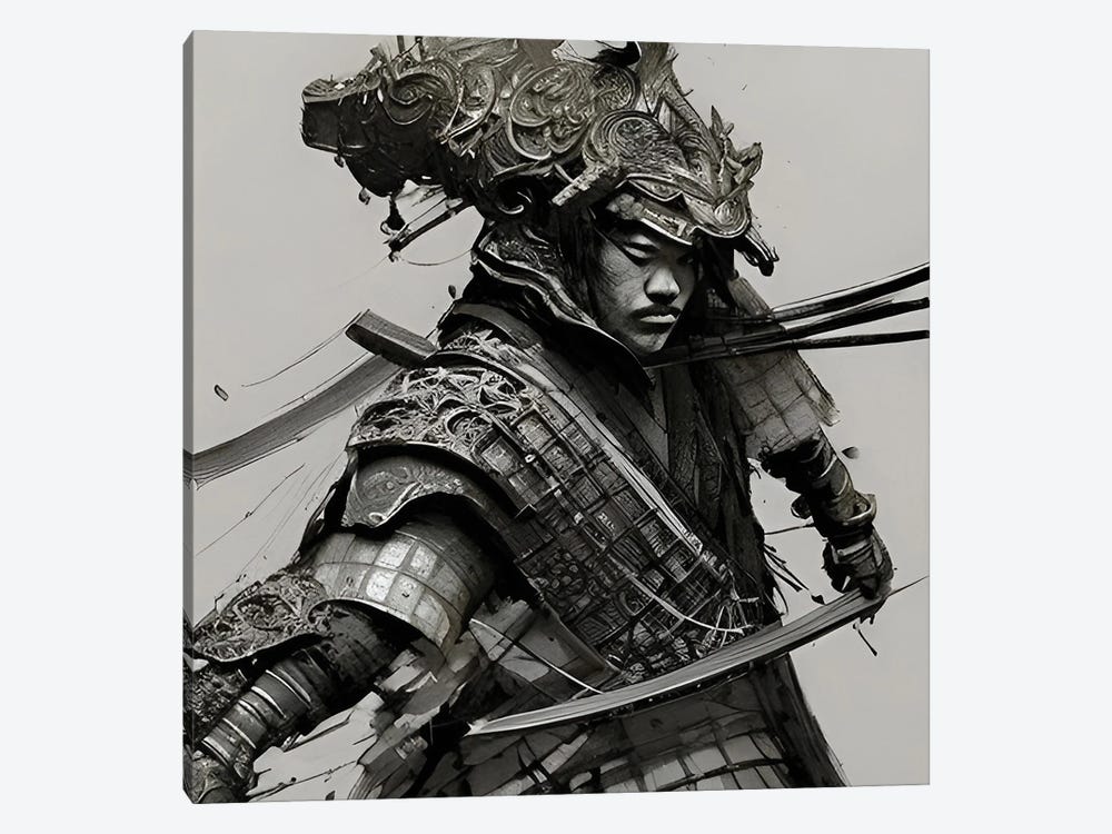 Japanese Warrior by Alessandro Della Torre 1-piece Canvas Print
