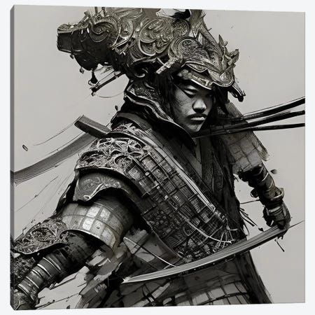 Japanese Warrior Canvas Print #ADT1305} by Alessandro Della Torre Canvas Wall Art