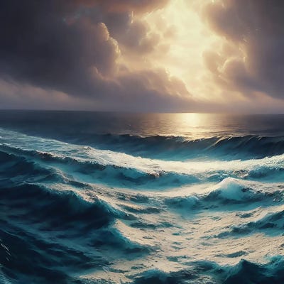 Ocean Storm Under Cloudly Sky by Alessandro Della Torre art print