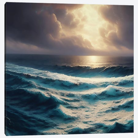 Ocean Storm Under Cloudly Sky Canvas Print #ADT1311} by Alessandro Della Torre Canvas Art