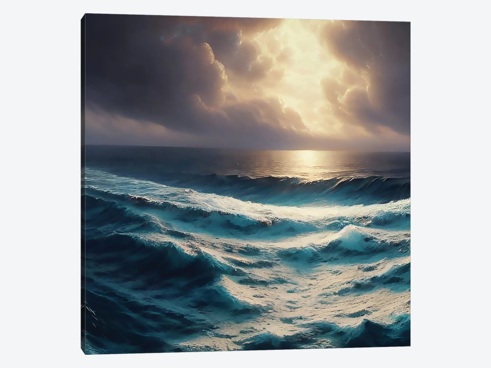 Ocean Storm Under Cloudly Sky by Alessandro Della Torre 1-piece Canvas Artwork