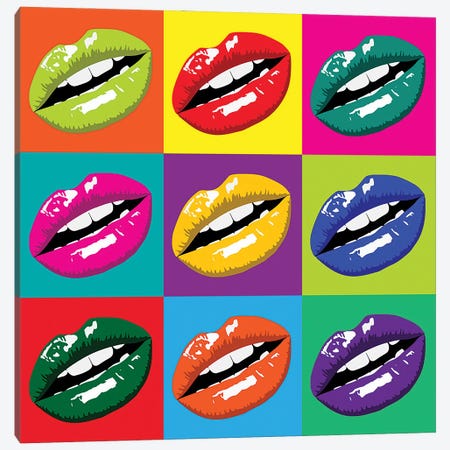Pop Art Lips Canvas Print #ADT1316} by Alessandro Della Torre Canvas Art Print