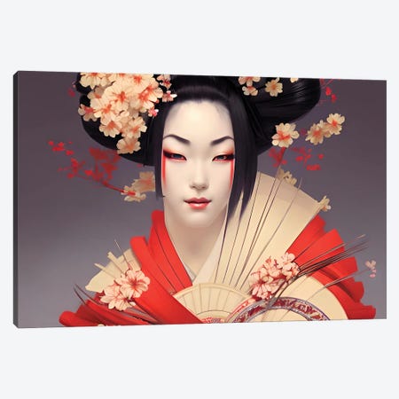 Portrait Of A Geisha Canvas Print #ADT1317} by Alessandro Della Torre Canvas Print
