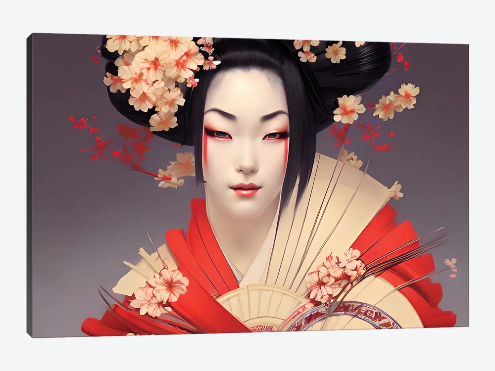 Portrait Of A Geisha by Alessandro Della Torre 1-piece Canvas Art