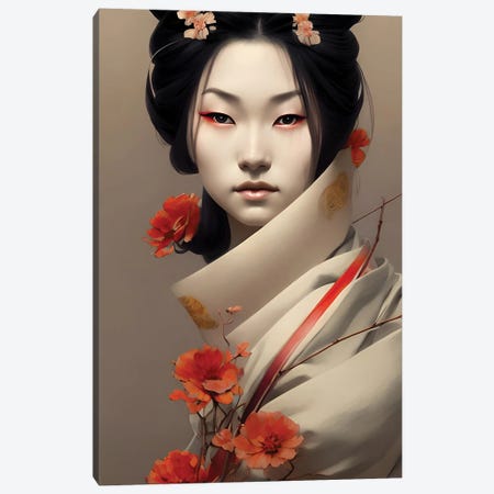 Portrait Of A Geisha II Canvas Print #ADT1318} by Alessandro Della Torre Canvas Wall Art