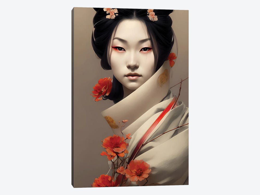 Portrait Of A Geisha II by Alessandro Della Torre 1-piece Canvas Art Print