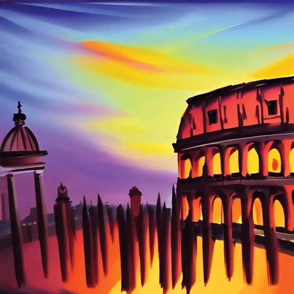 Ancient Ruins: Rome At Sunset by Alessandro Della Torre