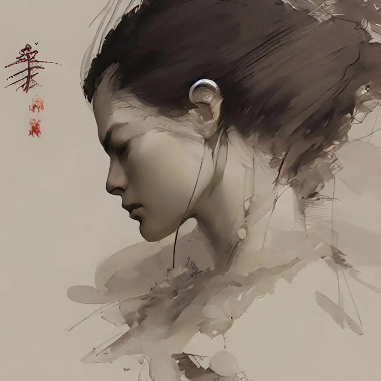 Sketch Of A Japanese Woman