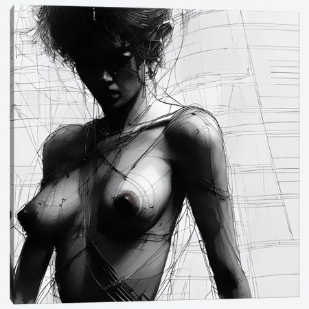 Sketch Of A Nude Woman Canvas Print #ADT1327} by Alessandro Della Torre Canvas Artwork