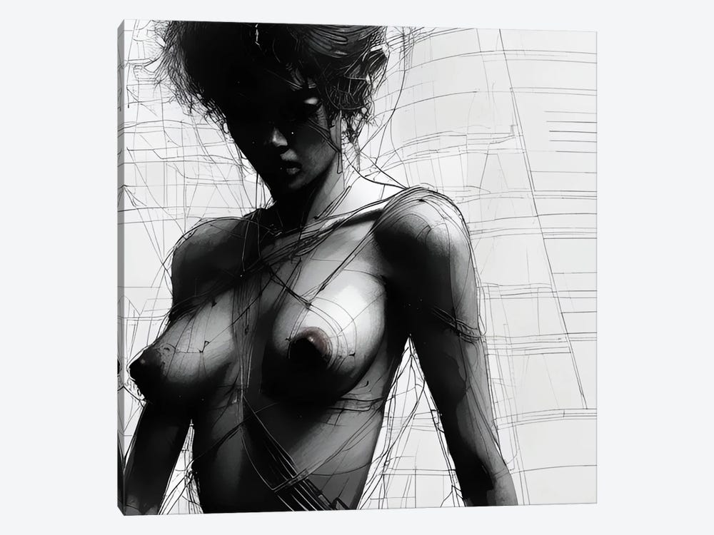 Sketch Of A Nude Woman by Alessandro Della Torre 1-piece Canvas Art Print