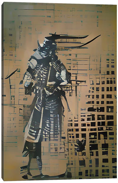 Sketch Of A Samurai Canvas Art Print - Alessandro Della Torre