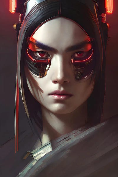 East Asian Culture: Techno Cyberpunk Samurai by Alessandro Della Torre