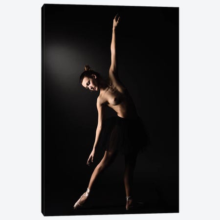 Nude Ballerina Ballet Dancer With Tutu Dress And Shoes II Canvas Print #ADT133} by Alessandro Della Torre Canvas Artwork