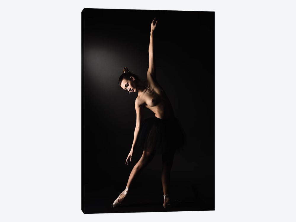 Nude Ballerina Ballet Dancer With Tutu Dress And Shoes II by Alessandro Della Torre 1-piece Canvas Art