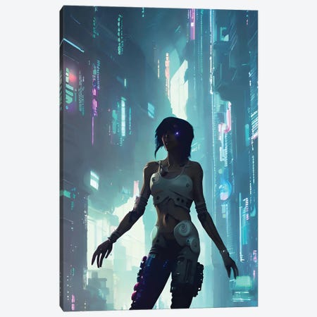 Walking In The Cyberpunk City VIII Canvas Print #ADT1341} by Alessandro Della Torre Canvas Print