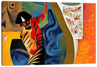 Abstract Painting In The Style Of Picasso Canvas Art Print - Alessandro Della Torre