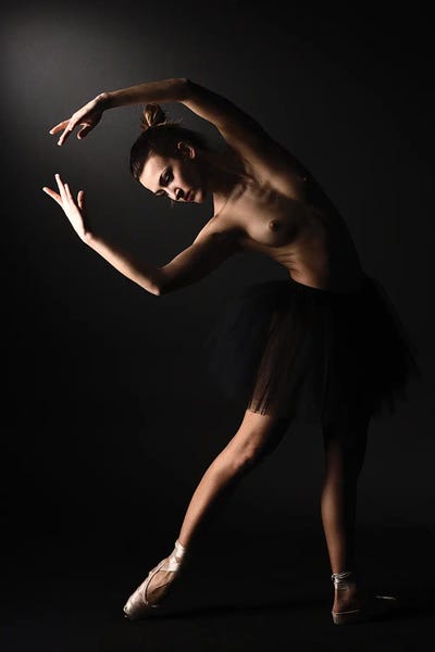 Ballet: Nude Ballerina Ballet Dancer With Tutu Dress And Shoes III by Alessandro Della Torre
