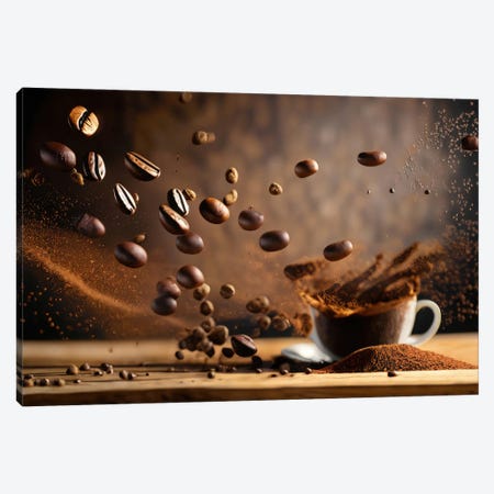 Meteor Shower Of Coffe Beans Canvas Print #ADT1350} by Alessandro Della Torre Canvas Art