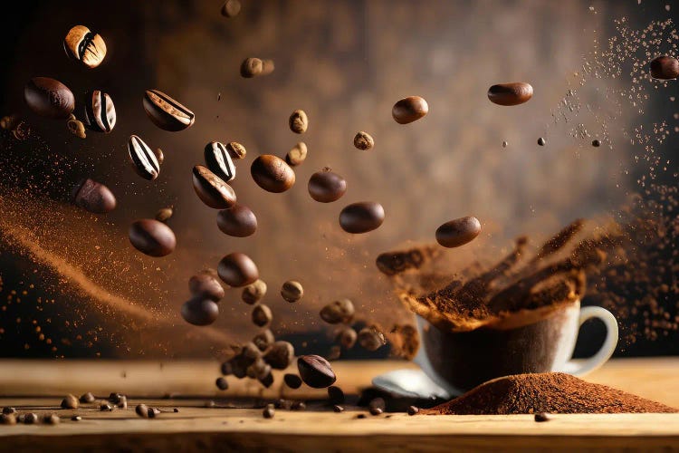 Meteor Shower Of Coffe Beans