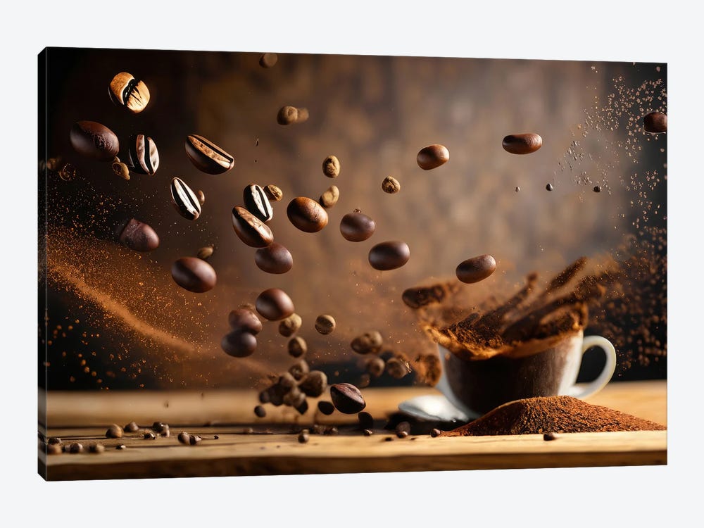 Meteor Shower Of Coffe Beans by Alessandro Della Torre 1-piece Canvas Print