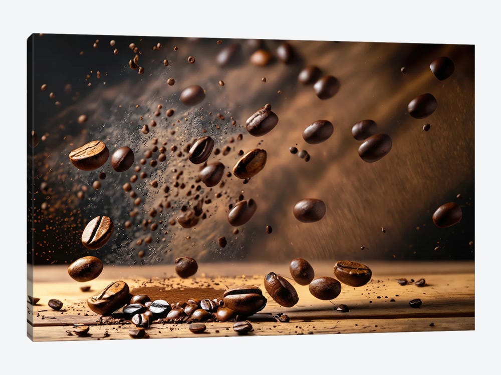 Meteor Shower Of Coffe Beans II by Alessandro Della Torre 1-piece Canvas Wall Art