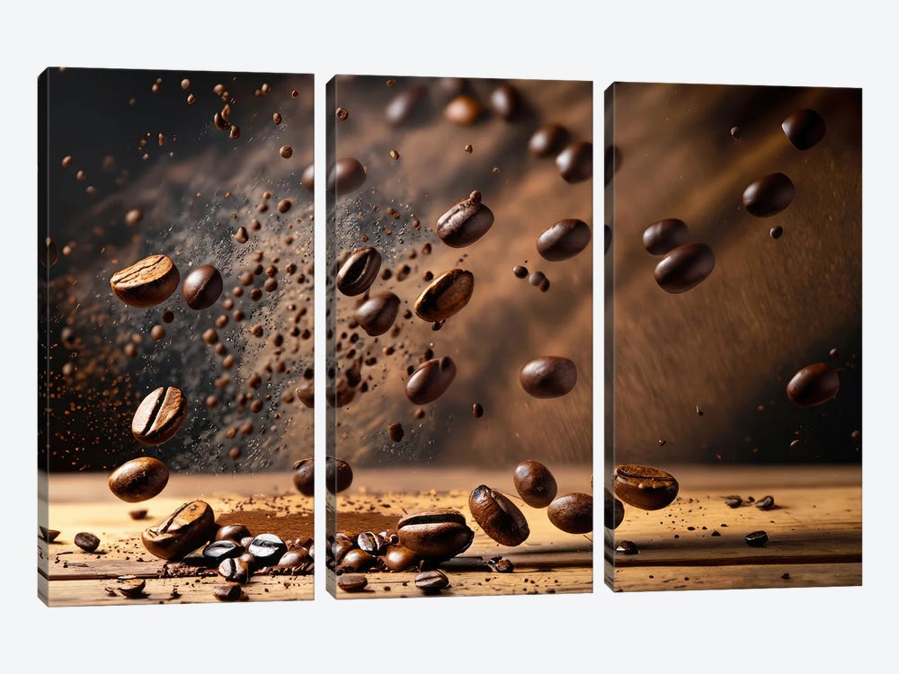 Meteor Shower Of Coffe Beans II by Alessandro Della Torre 3-piece Canvas Artwork