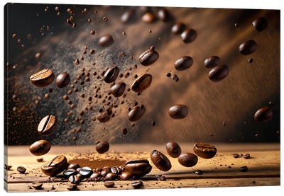 Meteor Shower Of Coffe Beans II Canvas Art Print - Alessandro Della Torre