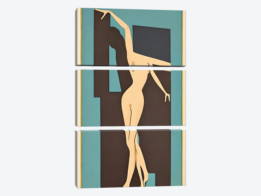 Ai Art Deco' VI by Alessandro Della Torre 3-piece Canvas Artwork