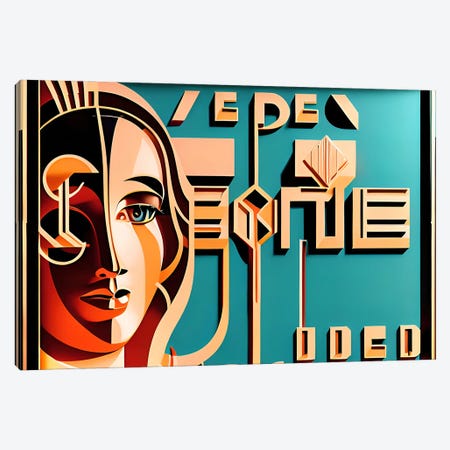 Ai Cyber Art Deco' Canvas Print #ADT1364} by Alessandro Della Torre Canvas Wall Art