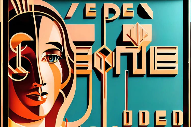 Ai Cyber Art Deco' by Alessandro Della Torre wall art