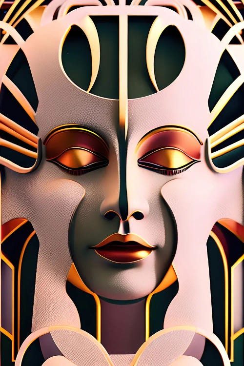 Ai Cyber Egyptian Art Deco' II by Alessandro Della Torre wall art