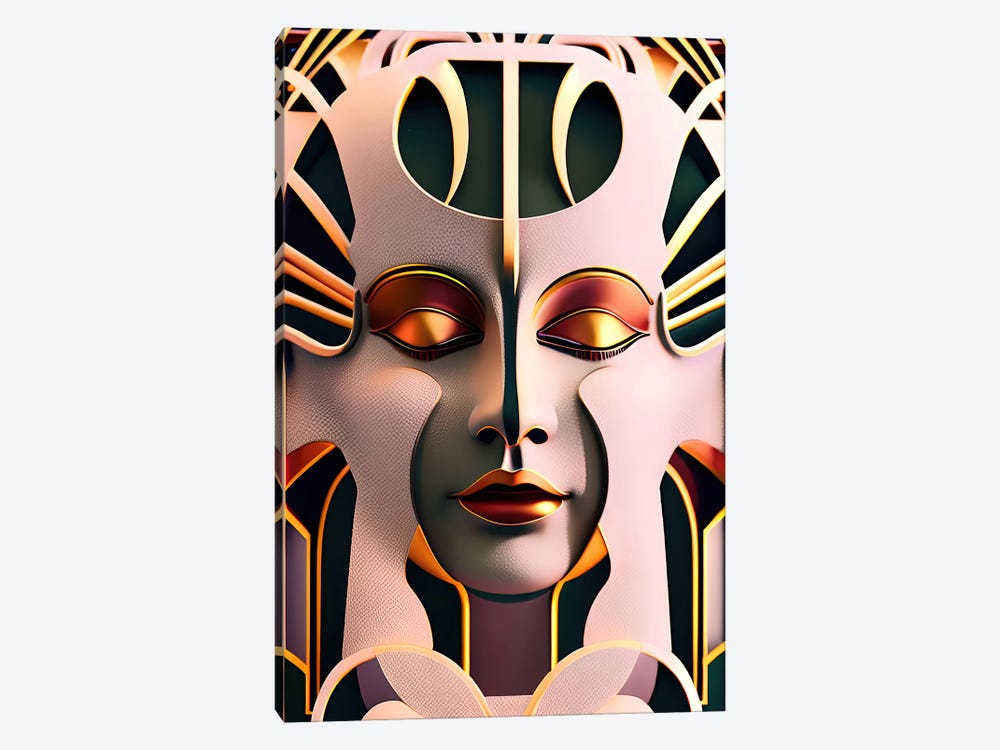 Ai Cyber Egyptian Art Deco' II by Alessandro Della Torre 1-piece Canvas Artwork