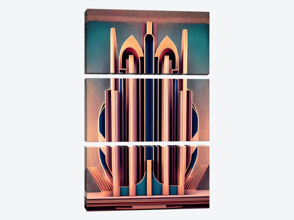Ai Urban Art Deco' by Alessandro Della Torre 3-piece Canvas Art