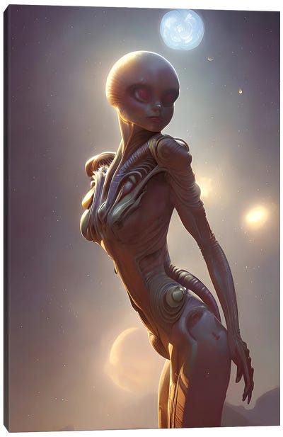 The Cyberpunk Alien Canvas Art Print - Alessandro Della Torre