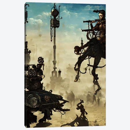 The Ai Steampunk Factory Canvas Print #ADT1378} by Alessandro Della Torre Canvas Wall Art