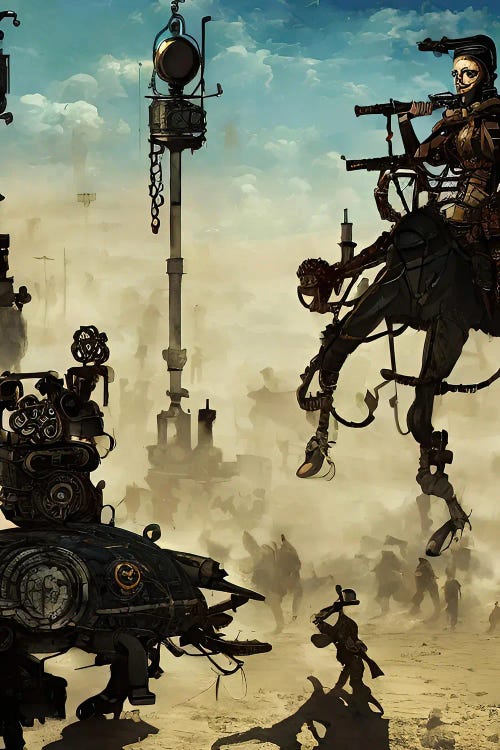The Ai Steampunk Factory by Alessandro Della Torre wall art