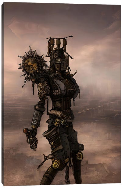 Cyberpunk Ai Harvester II Canvas Art Print - Robot Art