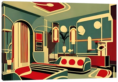 Art Deco Interior Design II Canvas Art Print - Alessandro Della Torre