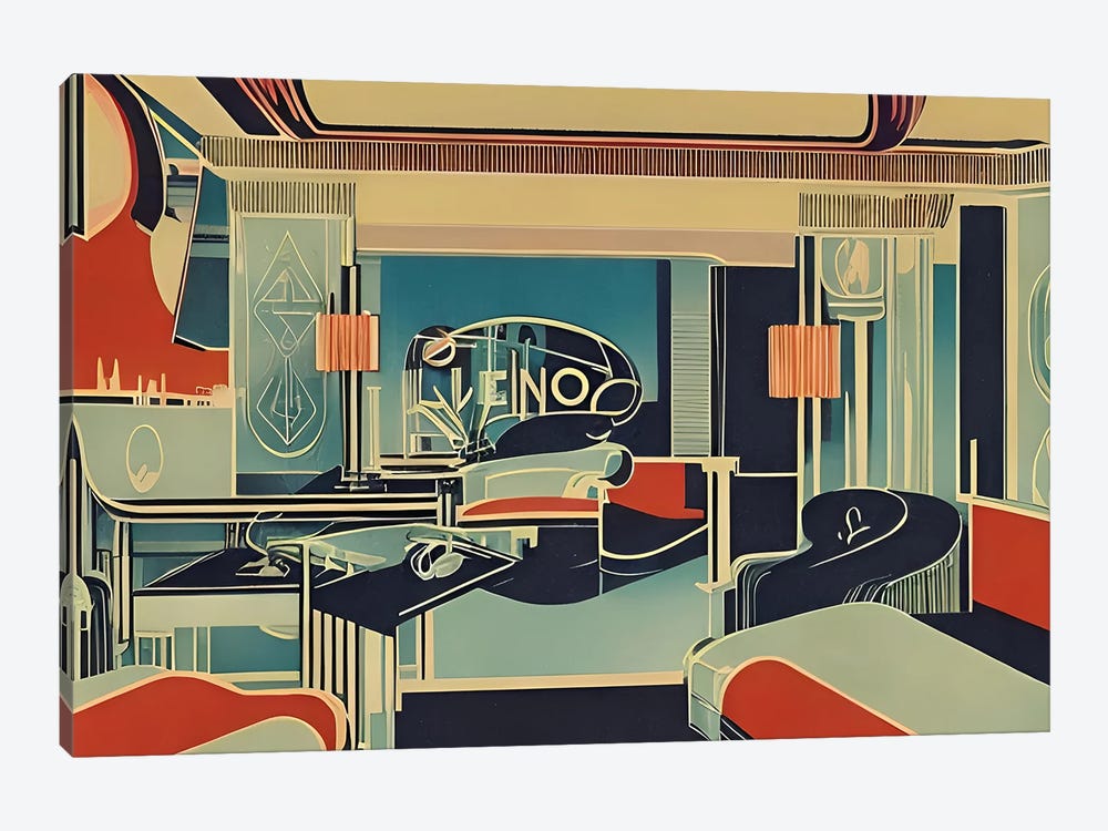 Art Deco Interior Design V by Alessandro Della Torre 1-piece Canvas Wall Art