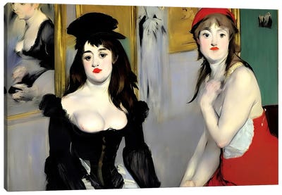 Ai Pictorialism Of Two Concubines Canvas Art Print - Alessandro Della Torre