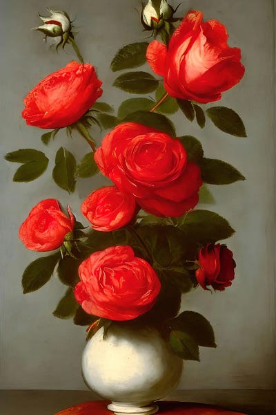 Ai Red Flowers Still by Alessandro Della Torre art print