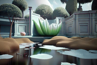 Surreal Courtyard by Alessandro Della Torre canvas print