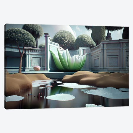 Surreal Courtyard Canvas Print #ADT1406} by Alessandro Della Torre Art Print